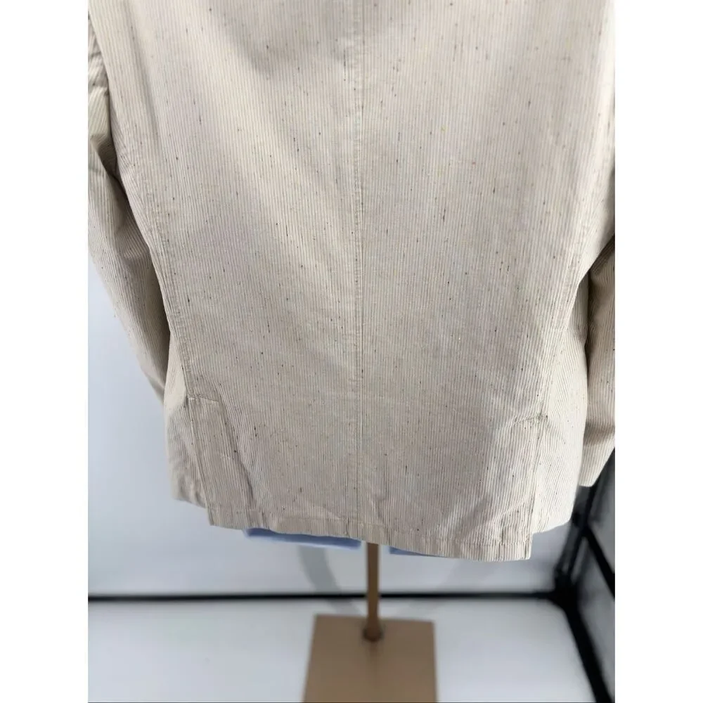 Flynt Babbit Cotton Silk Sport Coat Blazer Size 44R Cream Tailored